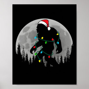 Bigfoot kerstboom verlicht Funny Xmas Sas Poster