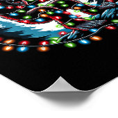 Bigfoot kerstboom verlicht Funny Xmas Sas Poster (Hoek)
