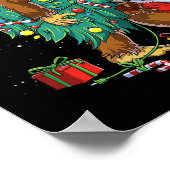 Bigfoot kerstboom verlicht Funny Xmas Sas Poster (Hoek)