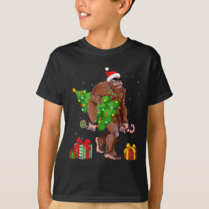 Bigfoot kerstboom verlicht Funny Xmas Sas T-shirt