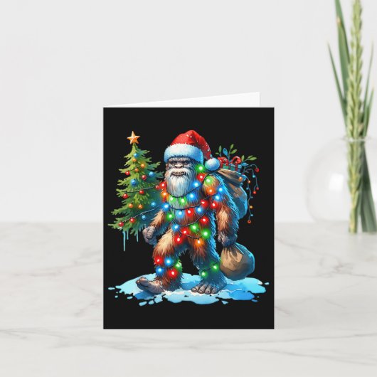 Bigfoot Kerstboom Xmas Sasquatch Kaart (Voorkant)