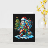 Bigfoot Kerstboom Xmas Sasquatch Kaart (Gele Bloem)