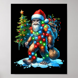 Bigfoot Kerstboom Xmas Sasquatch Poster