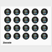 Bigfoot Kerstboom Xmas Sasquatch Ronde Sticker (Vel)