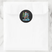 Bigfoot Kerstboom Xmas Sasquatch Ronde Sticker (Tas)