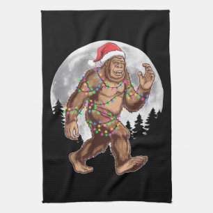 Bigfoot Kerstman Kerstboom Lichtjes Kerstmis Sasqu Theedoek