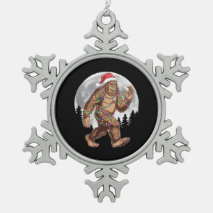 Bigfoot Kerstman Kerstboom Lichtjes Kerstmis Sasqu Tin Sneeuwvlok Ornament
