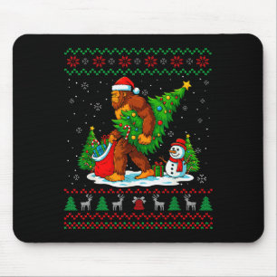 Bigfoot Kerstman Lelijke Kerstboom Grappig Kerstli Muismat