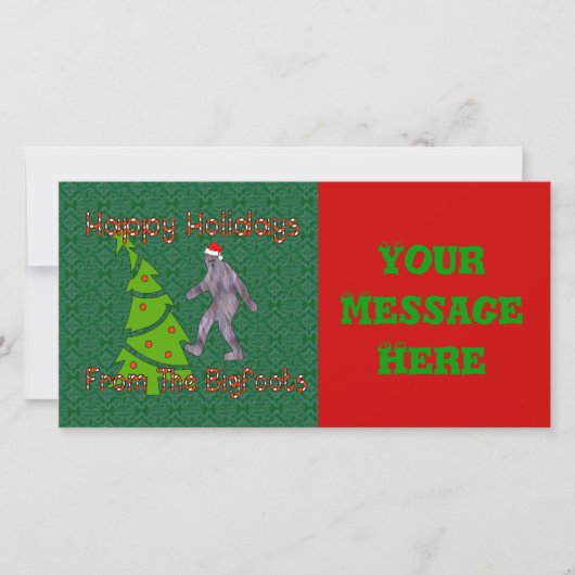 Bigfoot Kerstmis Feestdagenkaart (Voorkant)