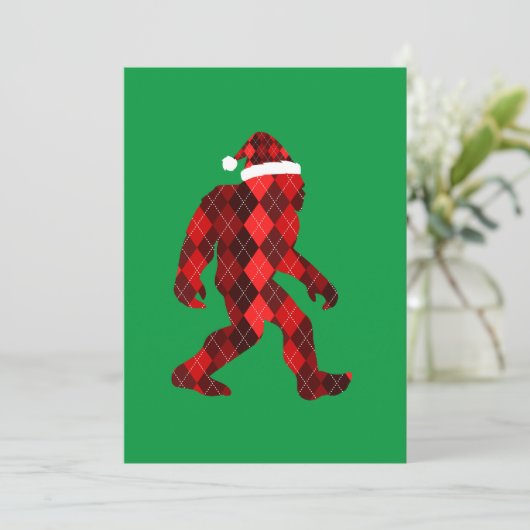 Bigfoot Kerstmis - Grappige Kerstmis Kaart (Staand voorkant)