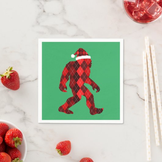 Bigfoot Kerstmis - Grappige Kerstmis Servet (Insitu)