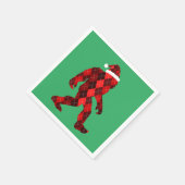 Bigfoot Kerstmis - Grappige Kerstmis Servet (Hoek)
