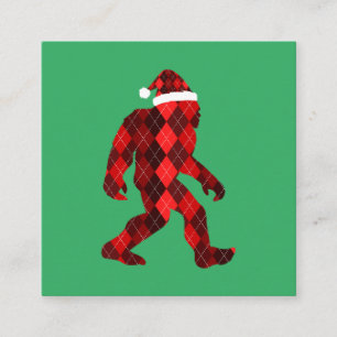 Bigfoot Kerstmis - Grappige Kerstmis Vierkante Visitekaartje