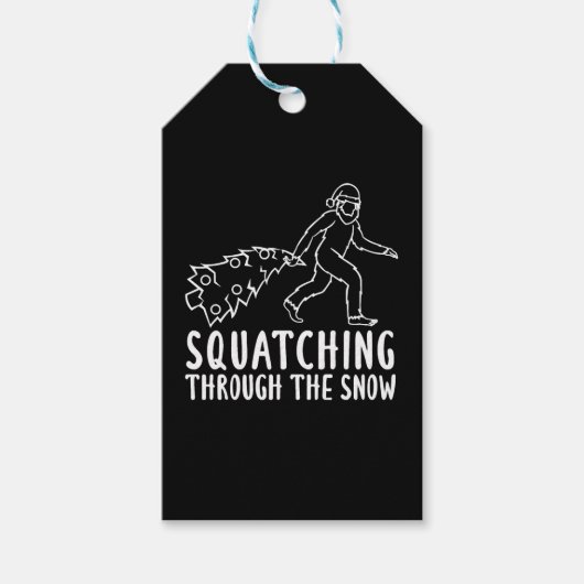 Bigfoot Kerstmis - Sasquatch Ugly Kerstmis Cadeaulabel (Voorkant)
