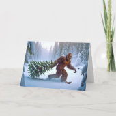 BIGFOOT KERSTMIS - VERSIERDE BOOM FEESTDAGEN KAART (Voorkant)