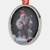 Bigfoot Kerstornament Metalen Ornament (Links)
