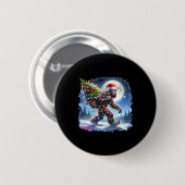 Bigfoot Kerstvakantie Sasquatch Xmas 1 Ronde Button 5,7 Cm (Voorkant /achterkant)