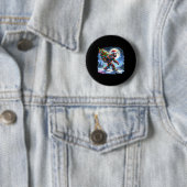 Bigfoot Kerstvakantie Sasquatch Xmas 1 Ronde Button 5,7 Cm (In situ)