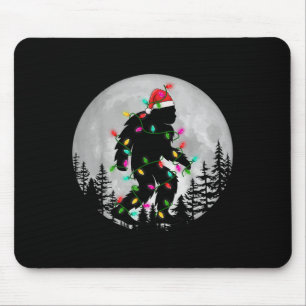 Bigfoot Kerstverlichting Kerstman Hoed Nacht Maan  Muismat