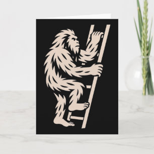 Bigfoot Klimmende Ladder Grappige Cryptid Sasquatc Kaart