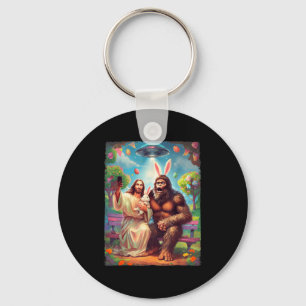 Bigfoot konijn grappig paasjesus sasquatch selfie sleutelhanger