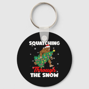 Bigfoot kraken door de sneeuw sasquatch chri sleutelhanger