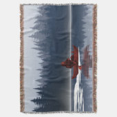 Bigfoot Lake Canoe Wilderness Grove van pijnbomen Deken (Voorkant Verticaal)