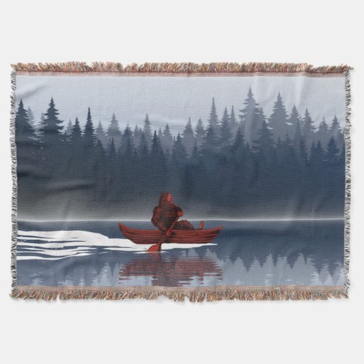 Bigfoot Lake Canoe Wilderness Grove van pijnbomen Deken (Voorkant)