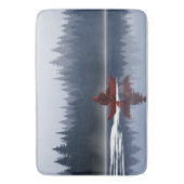 Bigfoot Lake Canoe Wilderness Pine Forest Camp Badmat (Voorkant Verticaal)