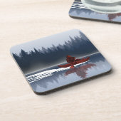 Bigfoot Lake Canoe Wilderness Pine Forest Camp Bier Onderzetter (Linkerzijde)