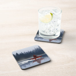 Bigfoot Lake Canoe Wilderness Pine Forest Camp Bier Onderzetter