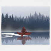 Bigfoot Lake Canoe Wilderness Pine Forest Fleece Deken (Voorkant (Horizontaal))