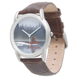 Bigfoot Lake Canoe Wilderness Pine Forest Horloge