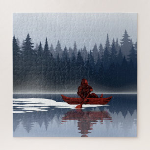 Bigfoot Lake Kano Wildernis Grove Bos Legpuzzel