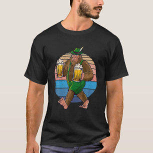 Bigfoot Lederhosen Vintage Oktoberfest Mannen Vrou T-shirt