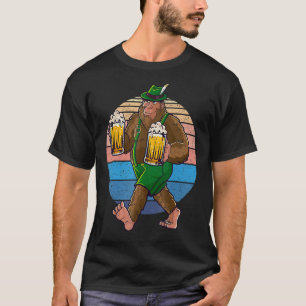 Bigfoot Lederhosen Vintage Oktoberfest Mannen Vrou T-shirt