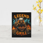 Bigfoot Legende Van De Grill Grappige Bbq Vader Kaart (Gele Bloem)