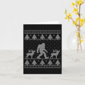 Bigfoot Lelijke Kersttrui Kaart (Gele Bloem)