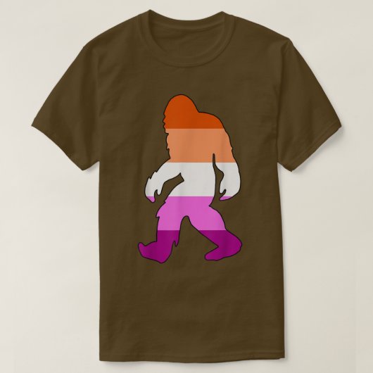Bigfoot Lesbian Pride Flag Sasquatch LGBTQ Ally T- T-shirt (Design voorkant)