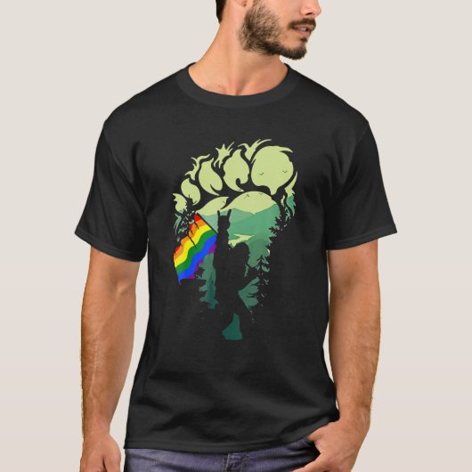 Bigfoot LGBT Flag Sasquatch Gay Pride Rainbow Bigf T-shirt (Voorkant)