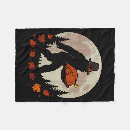 Bigfoot Lgrim Roasted Turkey Thanksgiving Day Boys Fleece Deken (Voorkant (Horizontaal))