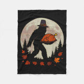 Bigfoot Lgrim Roasted Turkey Thanksgiving Day Boys Fleece Deken (Voorkant)