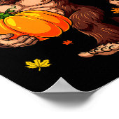 Bigfoot Lgrim Turkey Pumpkin Thanksgiving Day Boys Poster (Hoek)