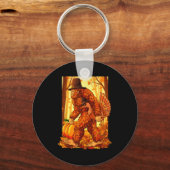 Bigfoot Lgrim Turkey Pumpkin Thanksgiving Day Funn Sleutelhanger (Voorkant)