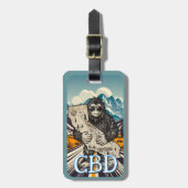 Bigfoot Liefde California Bagage Label Gemonogramm (Voorkant verticaal)
