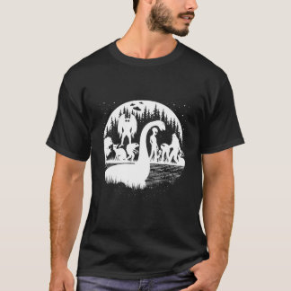 Bigfoot Loch Ness Monster Moth en Aliens Cryptids T-shirt