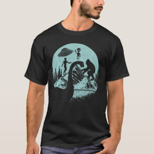 Bigfoot Loch Ness Monster Mothman en Aliens! Cryp T-shirt