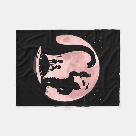 Bigfoot Loch Ness Monster Sasquatch Cat Ufo Funny  Fleece Deken (Voorkant (Horizontaal))