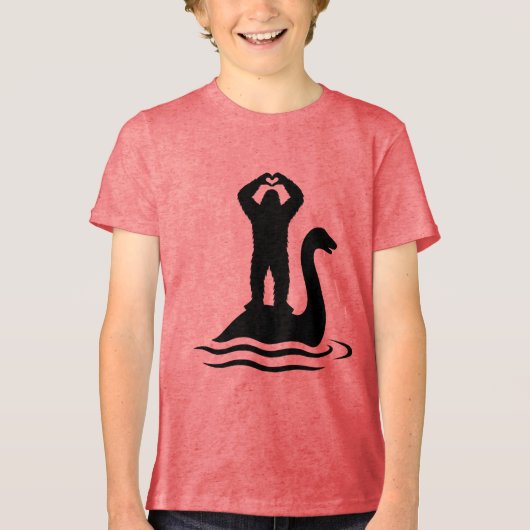 Bigfoot Loch Ness Monster Tri-Blend Shirt (Voorkant)