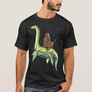 Bigfoot Loch Ness Monster vissen T-shirt